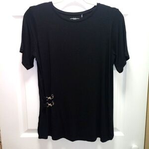 ODEL‎ Black T-shirt with Snap Hooks